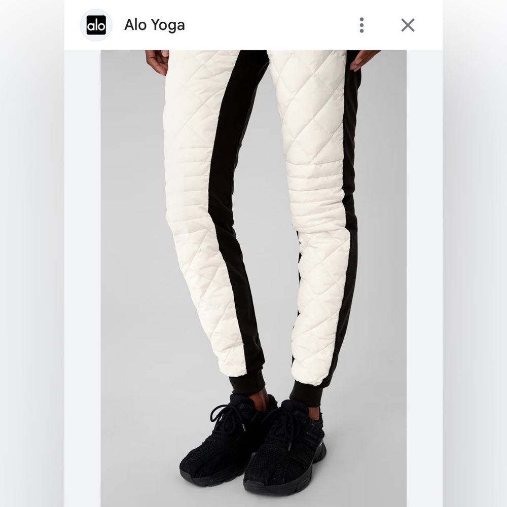 Alo Yoga Airbrush Winter Warm High-waist Moto Puffer Pants Size Large Sold Out